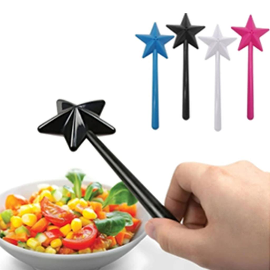 Wand Salt and Pepper Shaker 3 Holes Plastic Pentagram Shape Salt and Pepper Shaker Wand