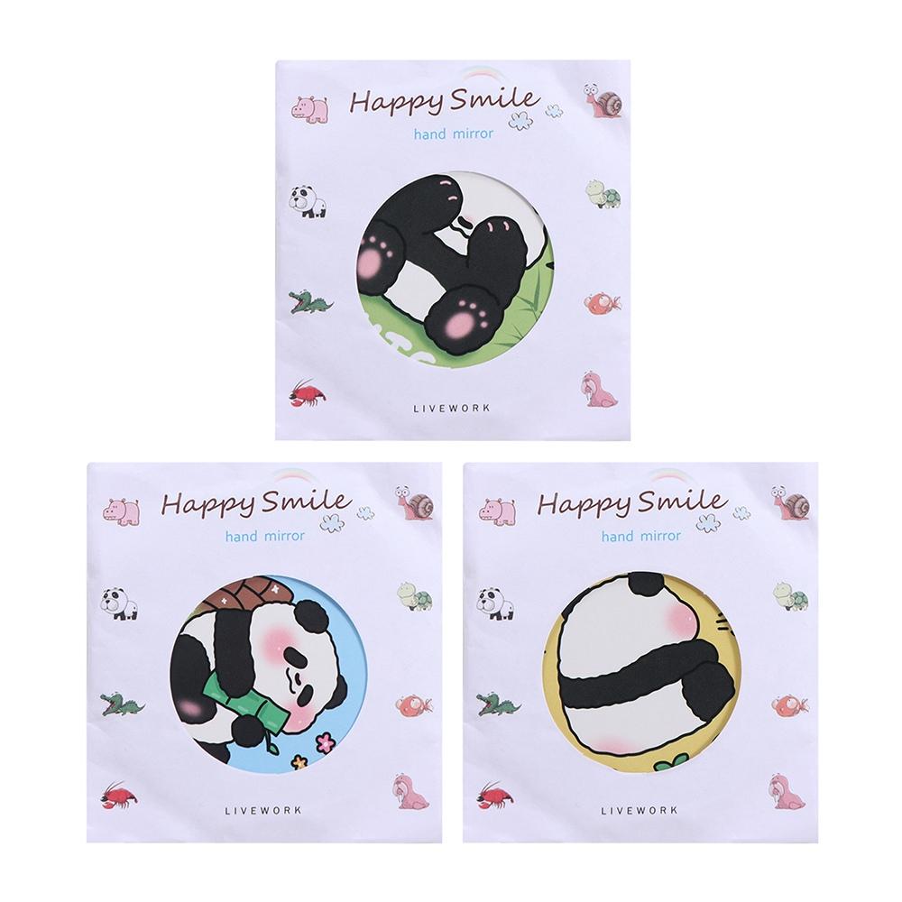 

Cartoon Makeup Mirror Portable Pocket Mirror Durable Panda Small Mirror Girls 03