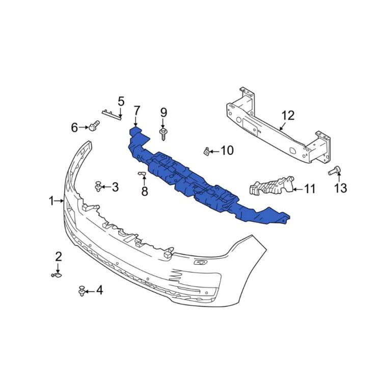 LR150979 fits the 2023 Land Rover Range Rover SV front bumper support bracket trim.