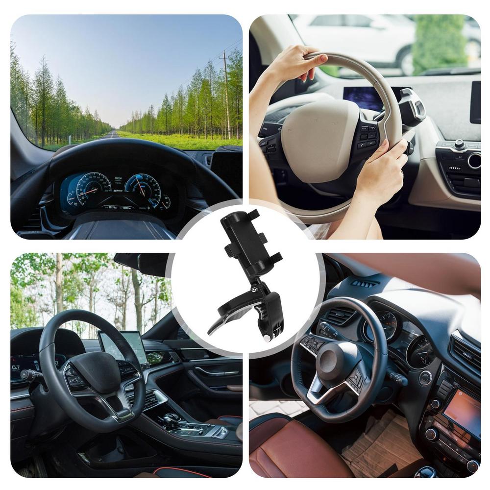 Car Mobile Phone Stand Auto Mobile Phone Bracket Matte Texture Car Phone Stand For Sun Visor Rearview Mirror Home Dashboard