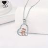 Rose Gold Heart Pendant Necklace Women - Fashion Casual Cross Chain Choker 41-50cm Adjustable Length