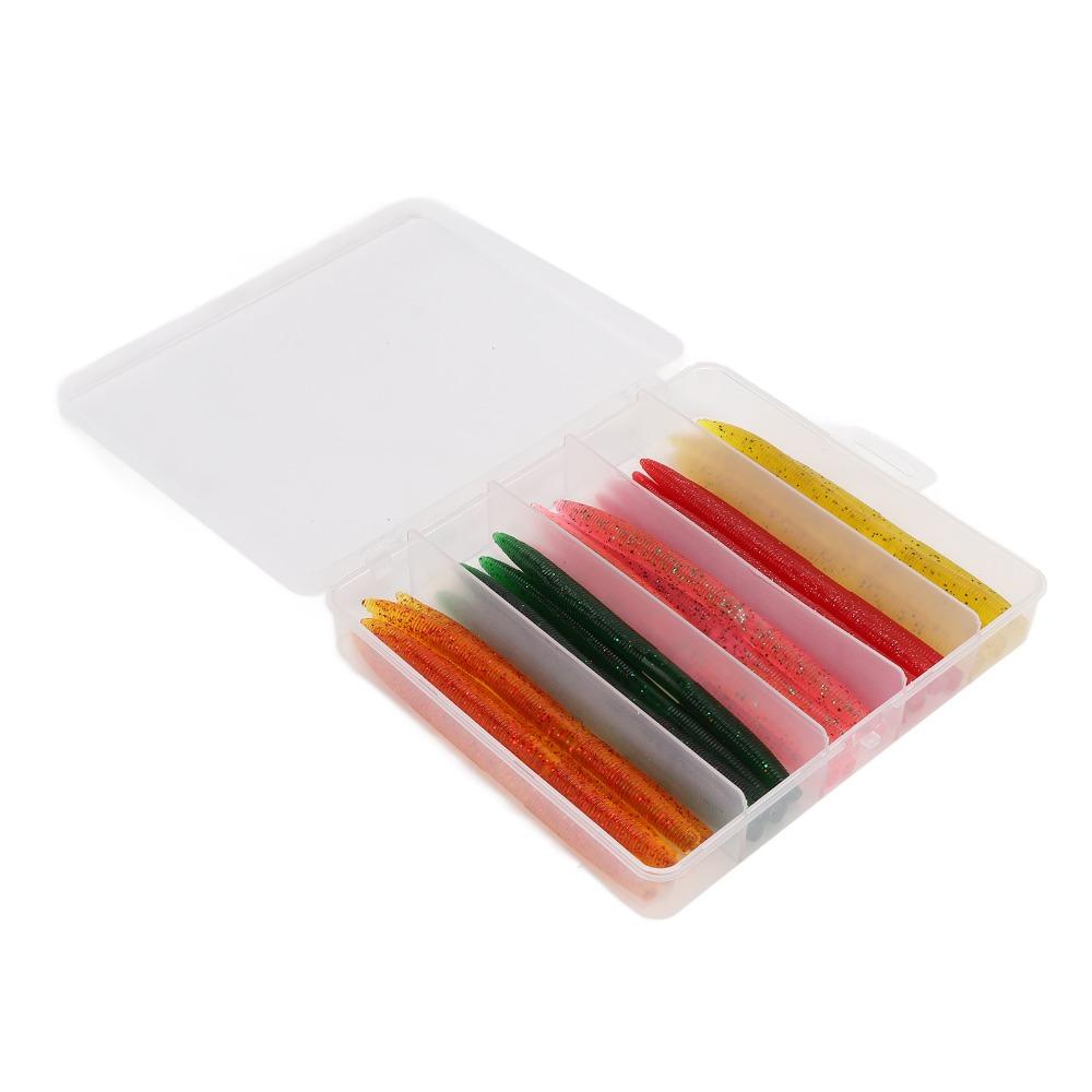 with Reflective Sequins Worm Baits PVC Fishing Lures Durable Artificial Bait  For Perch Fishing