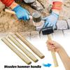 Octagonal Hammer Handle, Square-headed Hammer, Wooden Handle, Oval-shaped Wooden Grip.