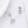  Sterling Tone Stud Earrings With Cubic Zirconia Hearts Korea Women 'S Stylish Jewelry Modish Adorable Shiny Gorgeous Small EarringsFashion