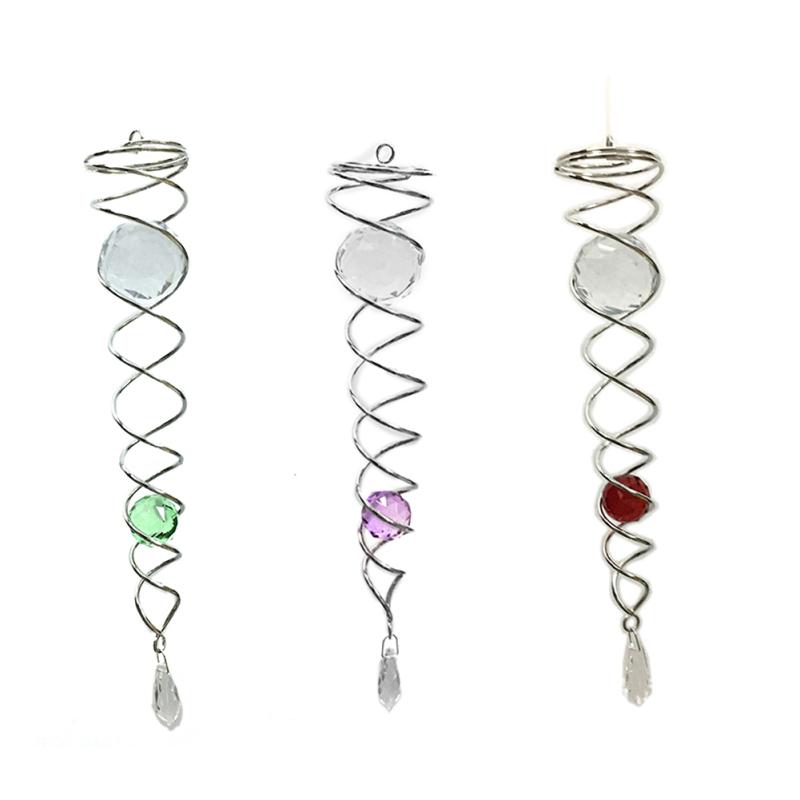 

Декоративная спираль, спиральная вертушка с верхним крючком, 12-дюймовый подвесной шар с кристаллами,