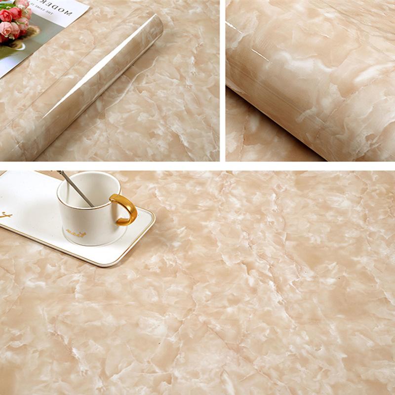 Living Room, Dining Table, Kitchen Wallpaper, Self-adhesive Wallpaper, Thickened Marble, Waterproof, Oil Resistant, High-temperature Resistant Stove
