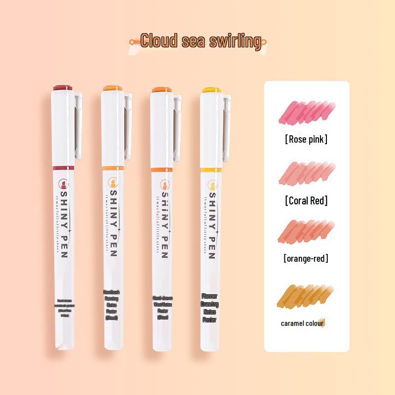 

Ручка-хайлайтер с галактическими блестками для заметок на уроках Chisel Tip