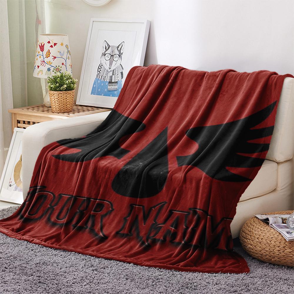 1PC Custom Name Blood Angels Patterned Flannel Blanket Suitable For All Seasons for Home Decor Warmth and Comfort Gifts Holiday Present