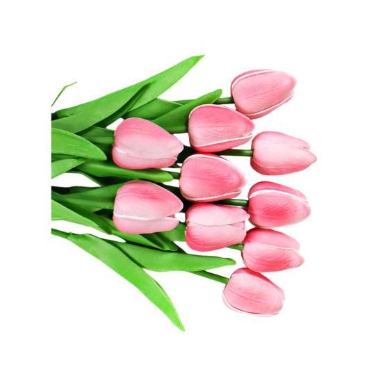 10Pcs Artificial Tulip Flower Home Office Party Realistic Fake Flower Branch Table Centerpiece Decoration Mother's Day Valentine's Day Easter Gift