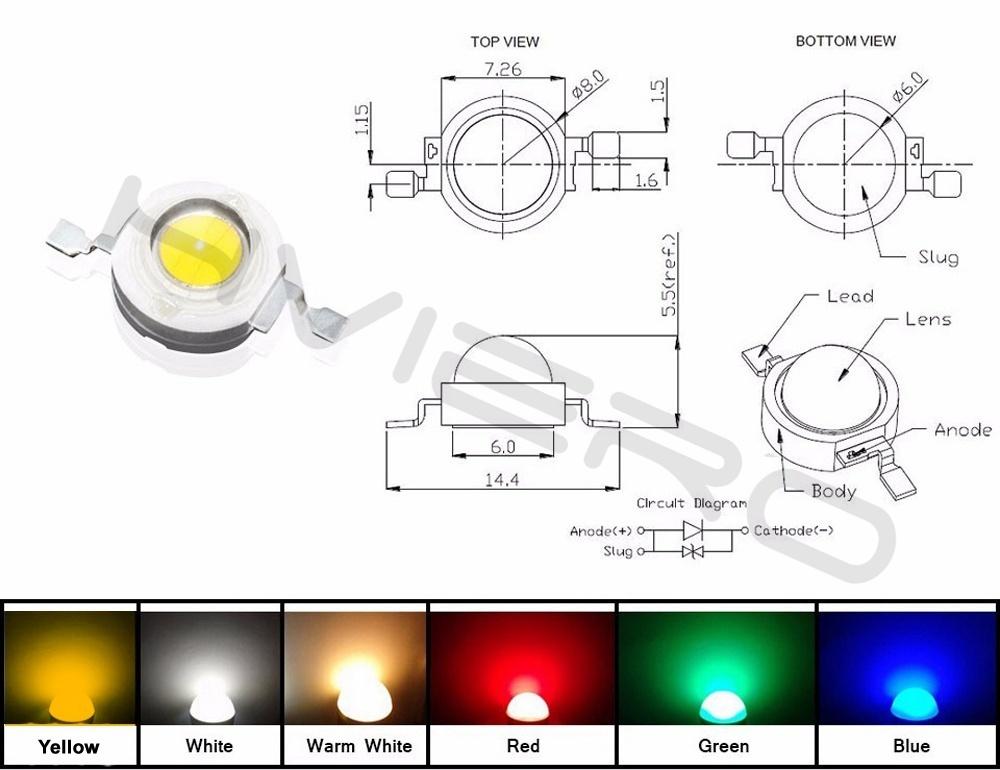 10Pcs 3W High Power Chip White Red Blue Green Light Bead Emitter LED Bulb Diodes Lamp Beads