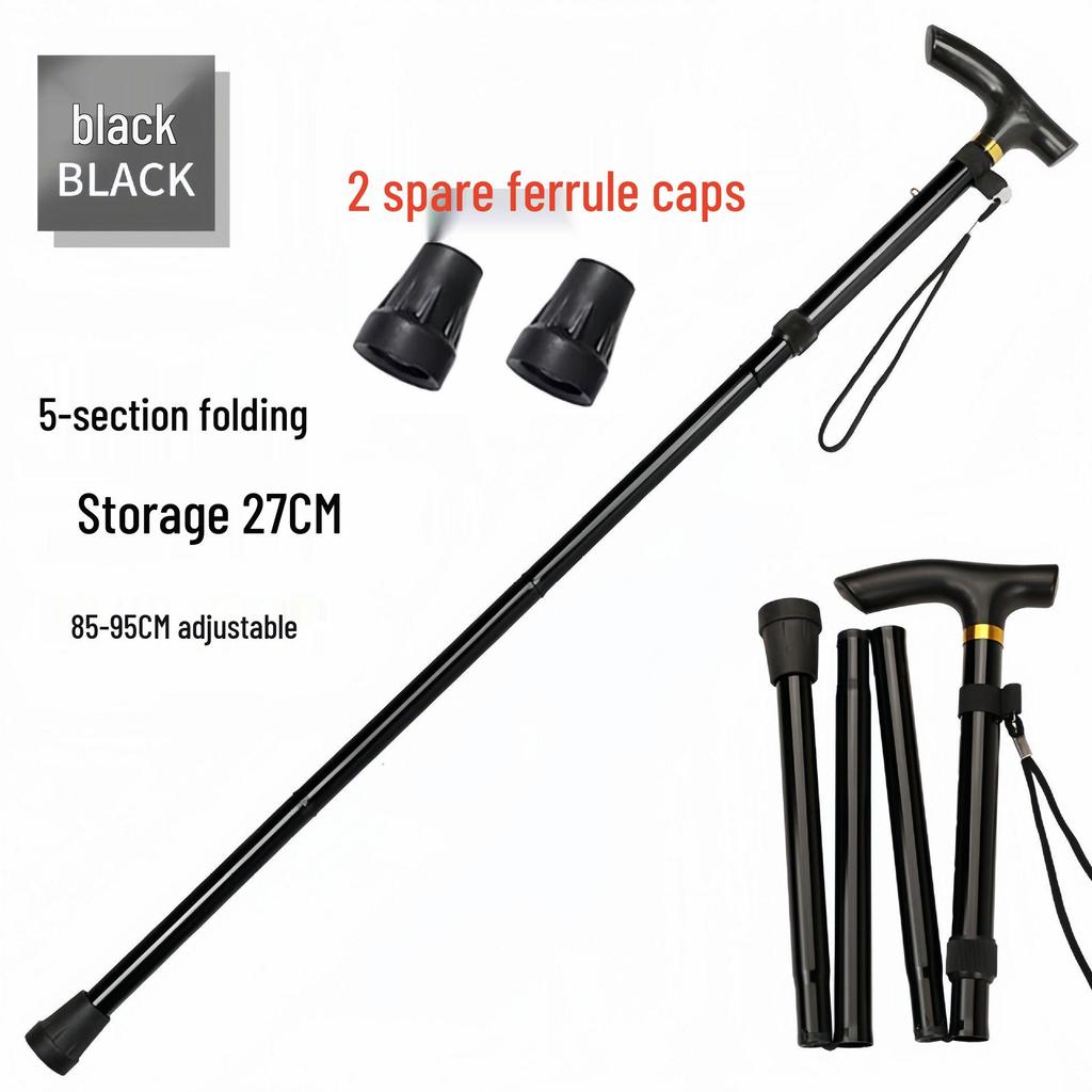 Aluminum Alloy Telescopic Hiking Poles, Folding Off-Road Walking Sticks for Outdoor Use and Elderly Support