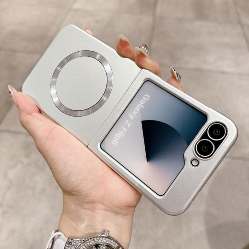 Luxury Matte Hard Case for Magsafe Magnetic for Samsung Galaxy Z Flip 7 6 5 4 3 Zflip 7 Shockproof Wireless Charge Thin Cover