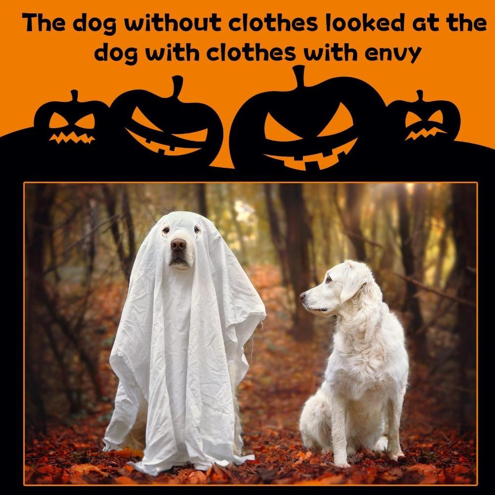 Halloween Party Ghost Costume Props Decorate Halloween Ghost Costume Dog Cosplay Cape
