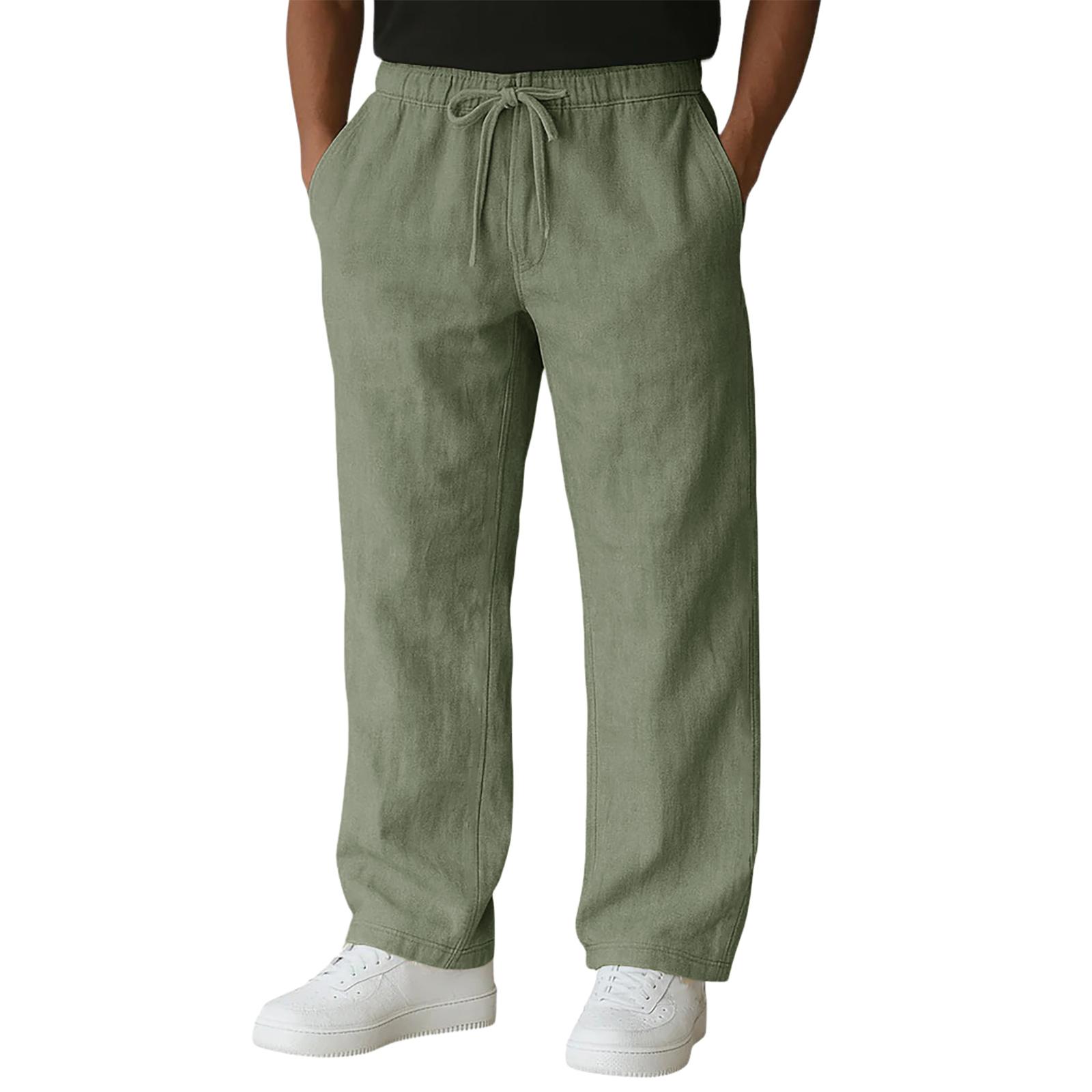 Men s Relaxed-Fit Drawstring Straight-Leg Pants M