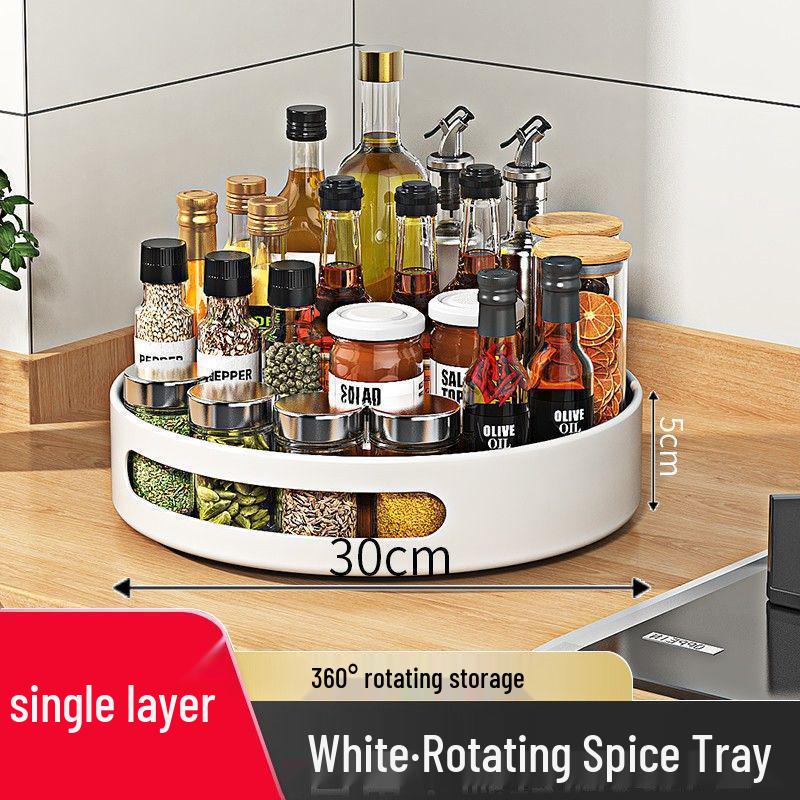 Drehbares Küchengewürzregal: Starke Tragfähigkeit Gewürz-Ecke für Öl, Salz, Soße und Essig