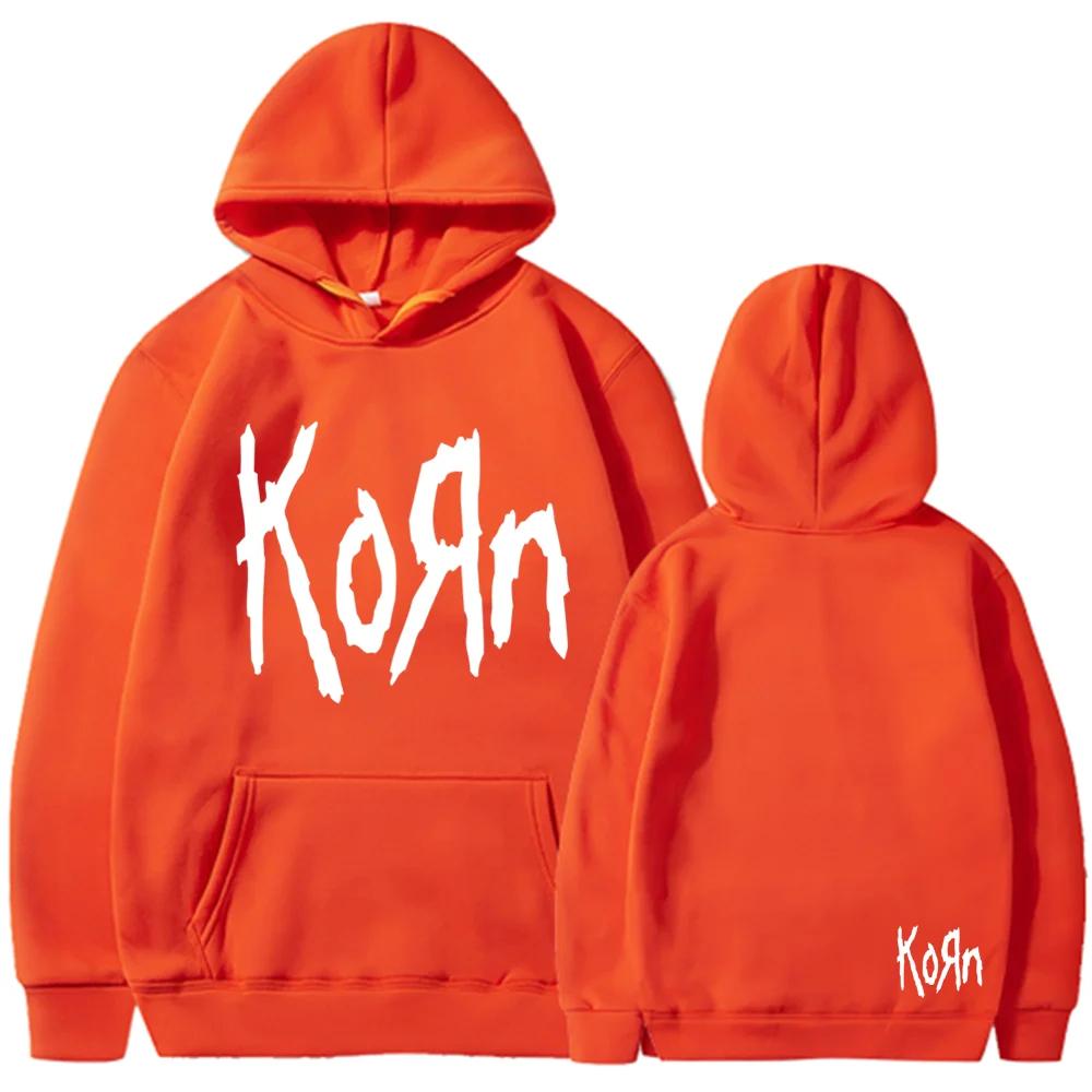 Korn Rock Band Letter Hoodie Men Women Hip Hop Harajuku Hoodies Leisure High Street Sweatshirt Autumn Winter Unisex Sweatshirts