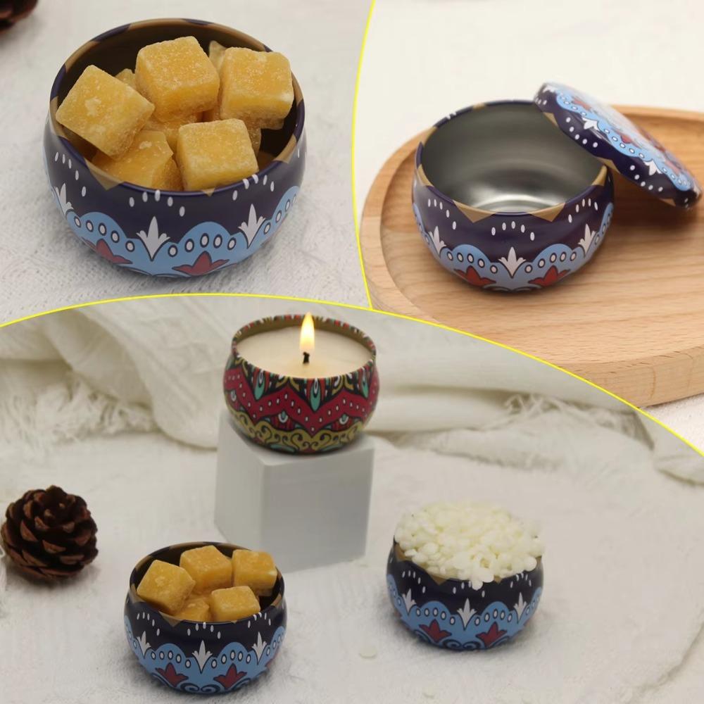 4pcs Round Cookie Tin Box Metal Biscuit Packaging Iron Can Candy Jar  for Dry Spices and Sweets