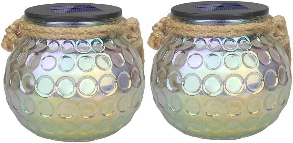 Lampa Ogrodowa Solarna Led Kula Wisząca Wbijana Lampki Zewnętrzne 2Szt