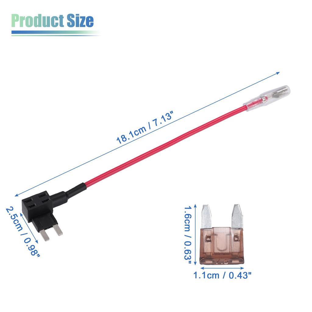 X AUTOHAUX 5 Sets Universal Car Fuse Tap and Circuit Adapter Mini Type Fuse 7.5A