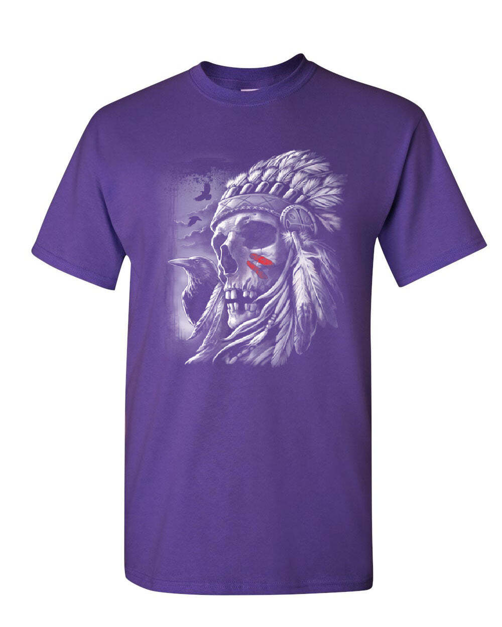 Chief Skull Warbonnet Headdress T-Shirt Native American Heritage Mens Tee Shirt S разноцветный