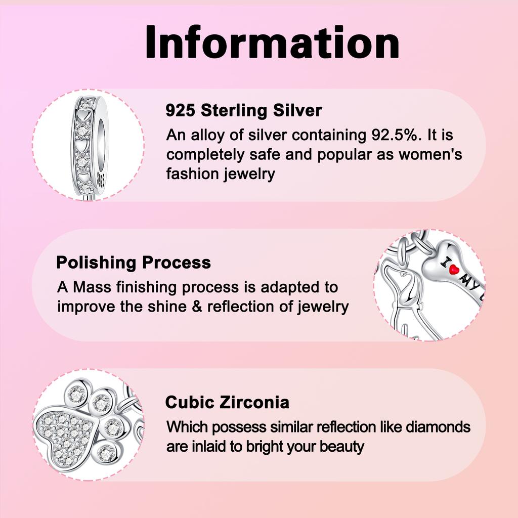 Copper Cute Dog Bone Dog Claw Pendant Charms Beads Fit Diy Bracelets Jewelry Gifts