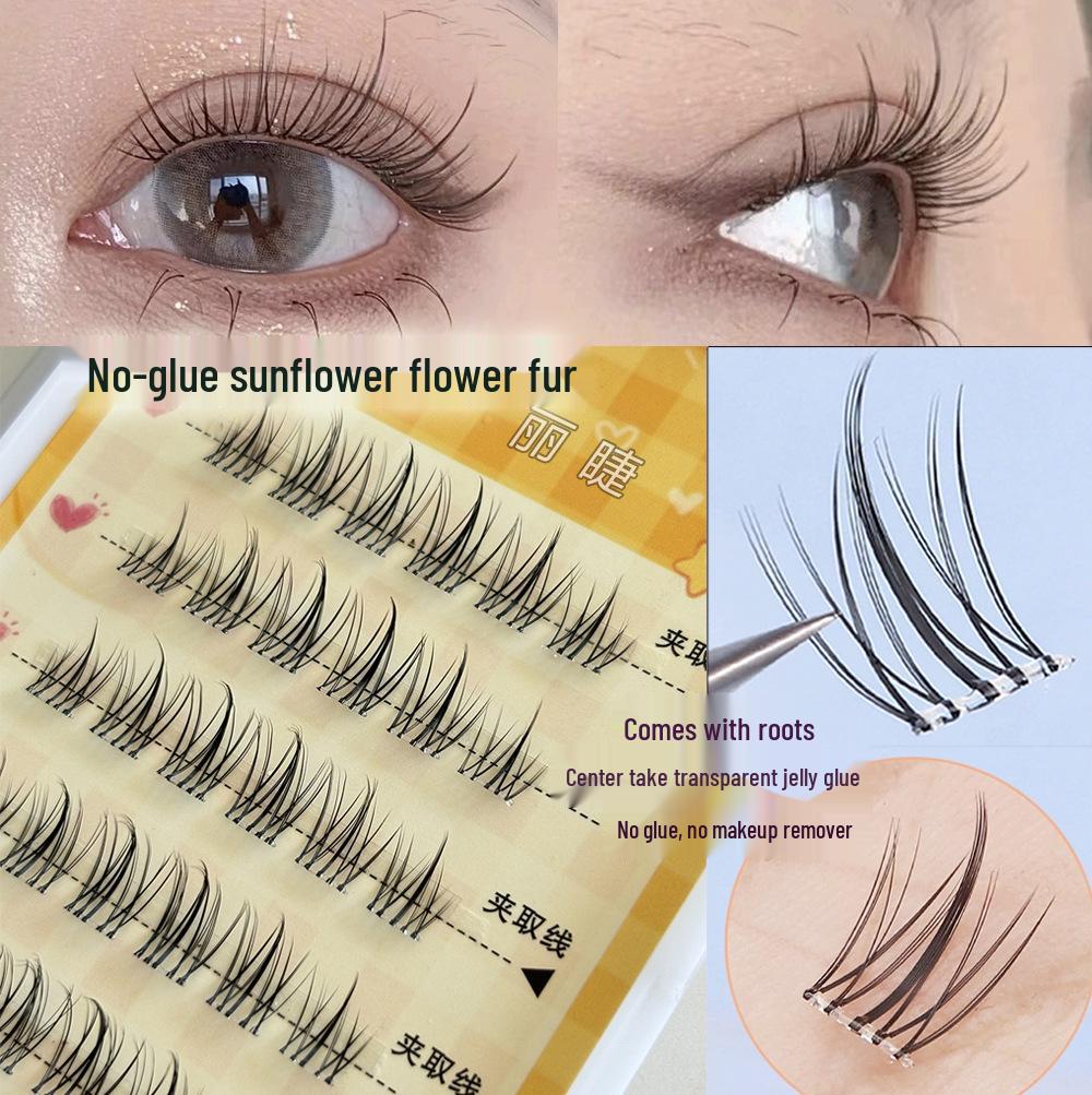 

Sunflower Trilogy Glue-Free Self-Adhesive Natural False Eyelashes for Women