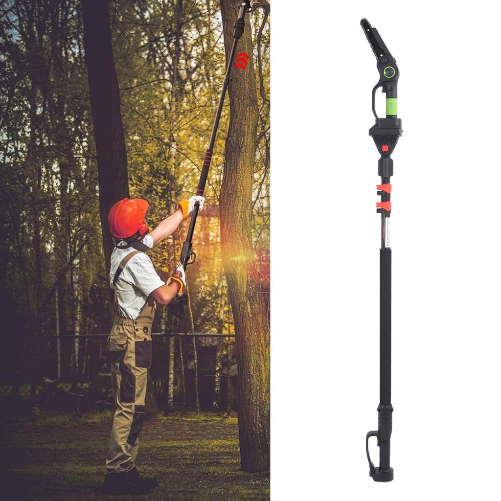 Cordless Chainsaw 6 Inch Low Noise Electric Pruning Chain Saw with 2.5m Telescopic Extension Po