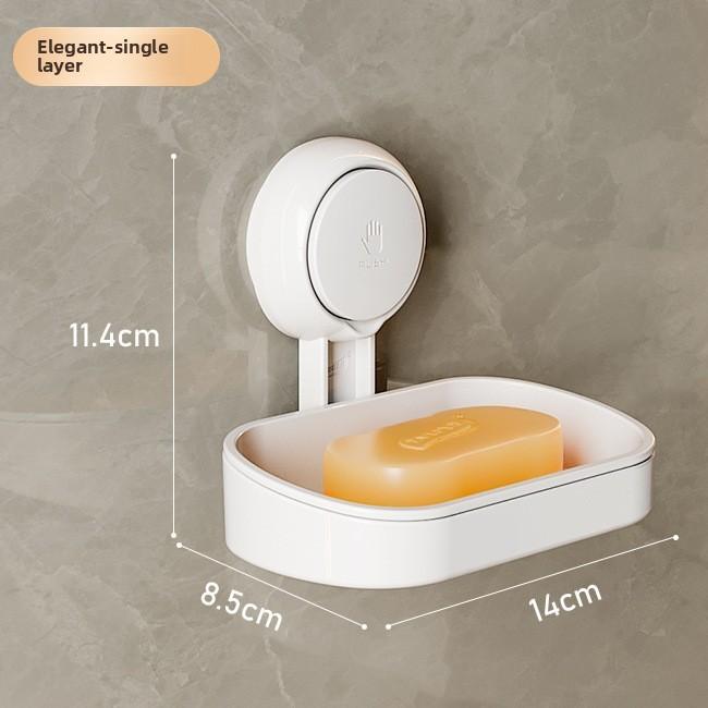 Bathroom Non Perforated Soap Box Suction Cup Wall Mounted Toilet Single and Double Layer Washroom Household Drain Storage Rack