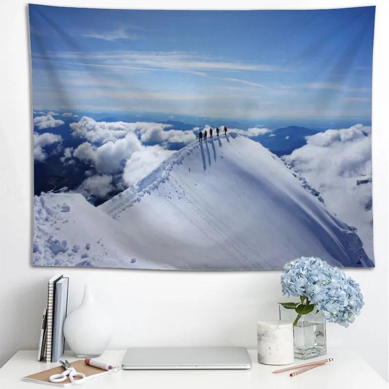 Hot Sale Custom High Quality Snow Wall Hanging Hd Landscape 3D Printing Digital Printing Home Decoration Tapestry