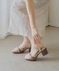 Gisse Genuine Leather Domestic Handmade Shoes Elin Two-Tone Strap Platform Sandals Gis-47249