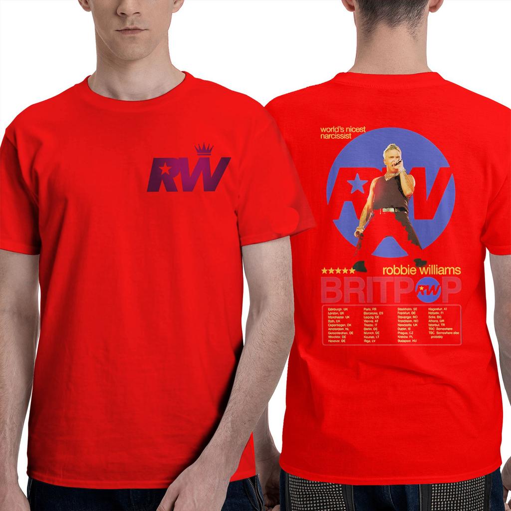 Harajuku T Shirt Vintage Robbie Williams Live 2025 Concert T Shirts  Fashion Tshirt for Men Summer Casual Short Sleeve Tees