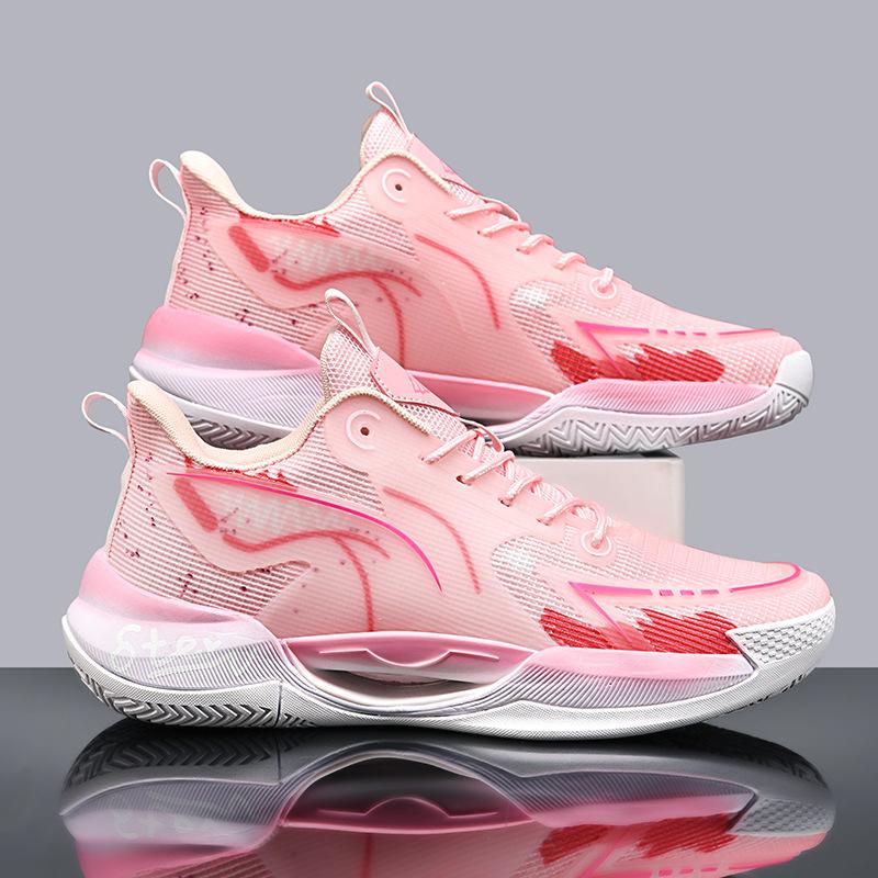 Guochao Ultra-light Mesh Breathable Luminous Trend Basketball Shoes Men's and Women's Versatile Shock-absorbing Wear-resistant Non-slip Casual Sports