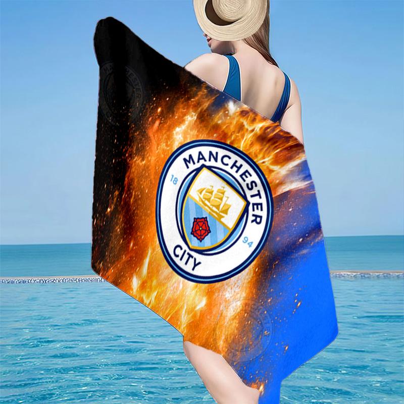 1PC Football Manchester Crest Beach Towel - Soft, Absorbent Microfiber, Lightweight, Ideal for The Beach, Parties, Travel, Camping fan gifts