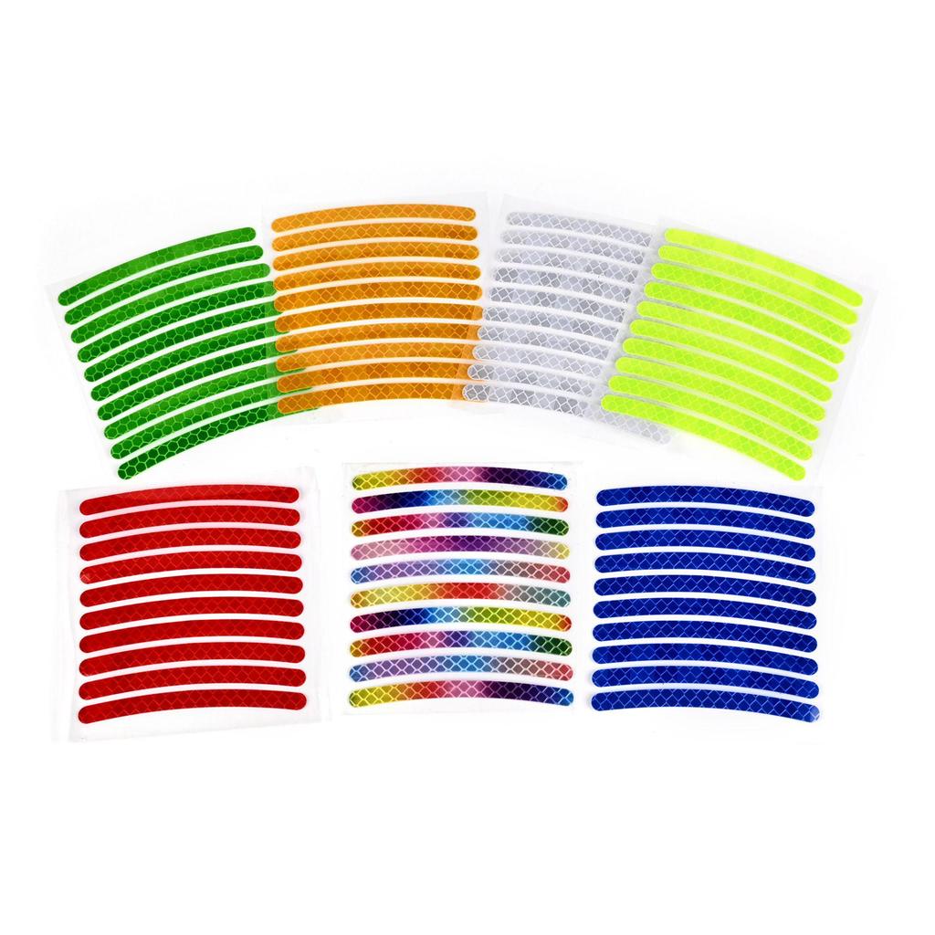 Colorful Reflective Wheel Hub Stickers - Anti-Collision Luminous Decals for Car Tires
