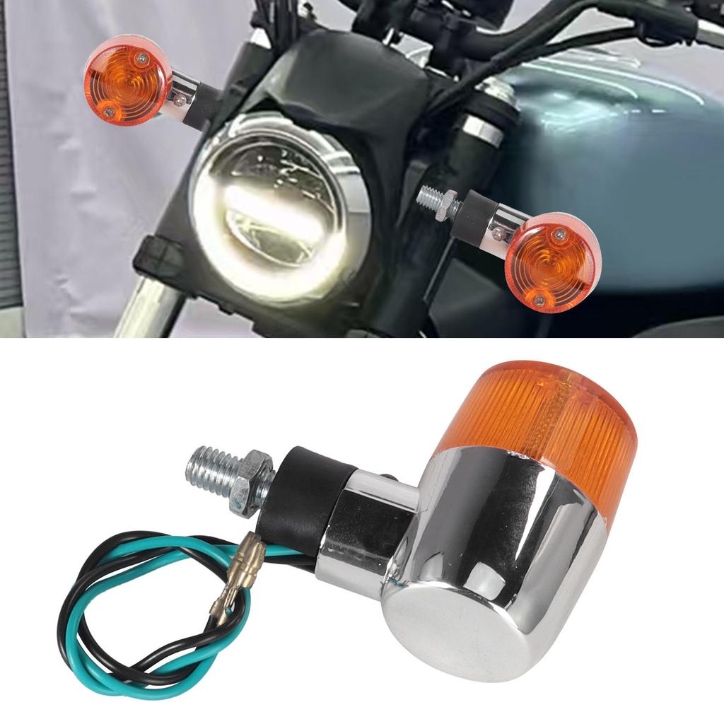 Mini Turn Signal Indicator Lamp Retro Design Universal Mount Quick Install Suitable For Cruiser Bikes Motorcycle Lighting