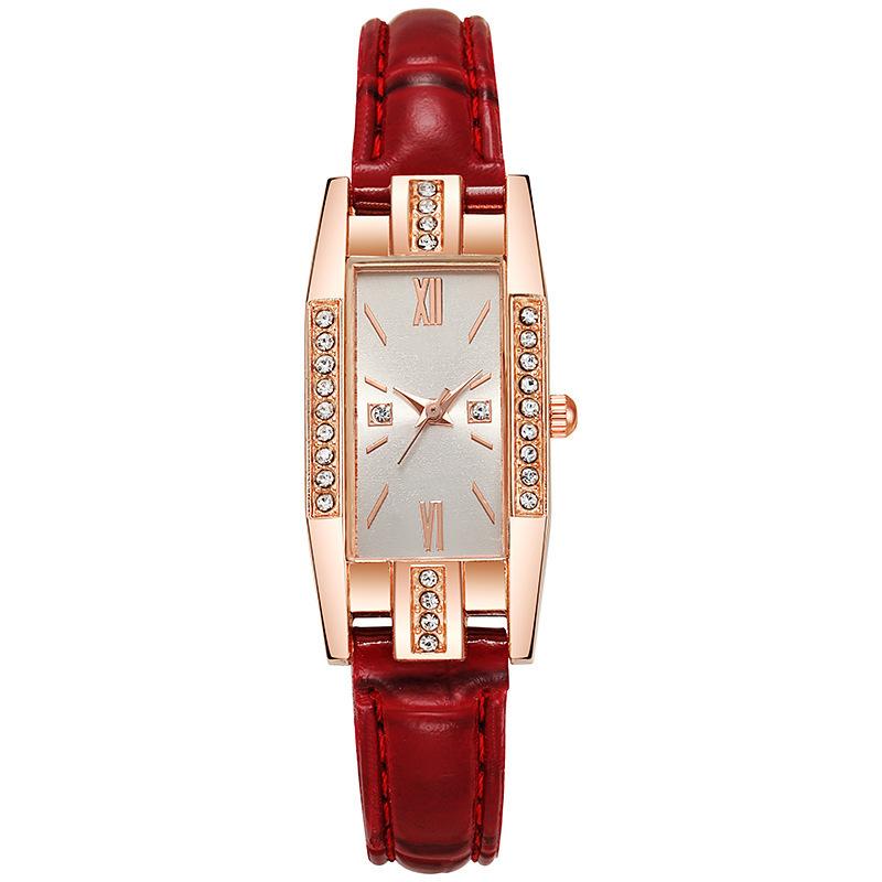 New ladies watch simple diamond table retro small green watch No