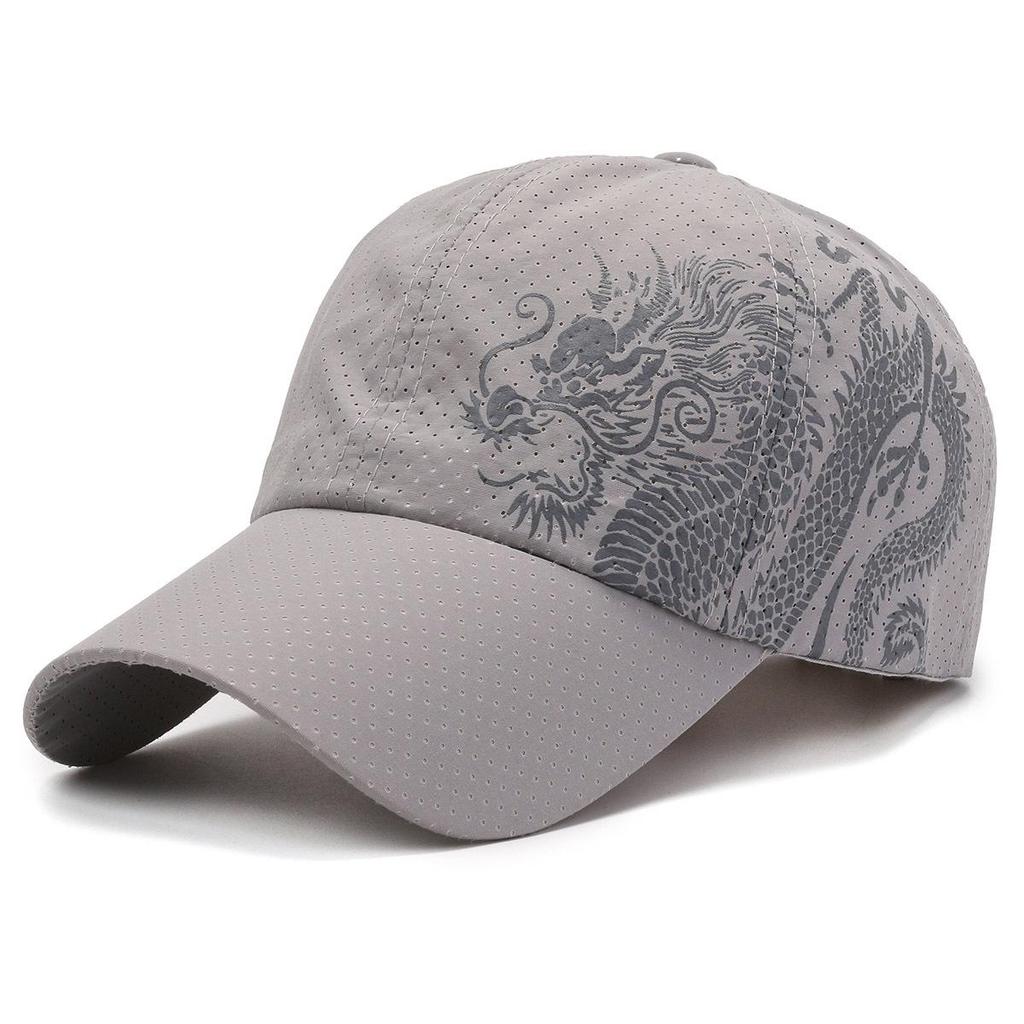 Chinese Style Dragon Print Quick-Dry Baseball Cap - Unisex Sun Protection Hat
