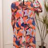 Women's European & American Mesh Gathered Bikini: Sexy Printed 3-Piece Swimsuit Set.