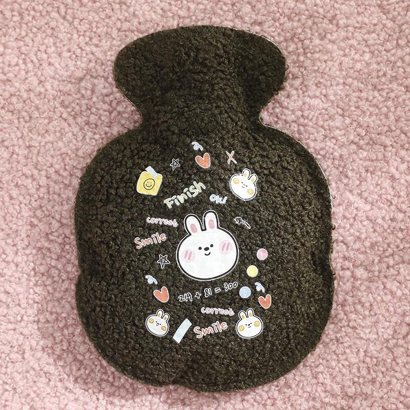 Fumede 14x19cm Teddy Fleece Hot Water Bottle Hand Warmer