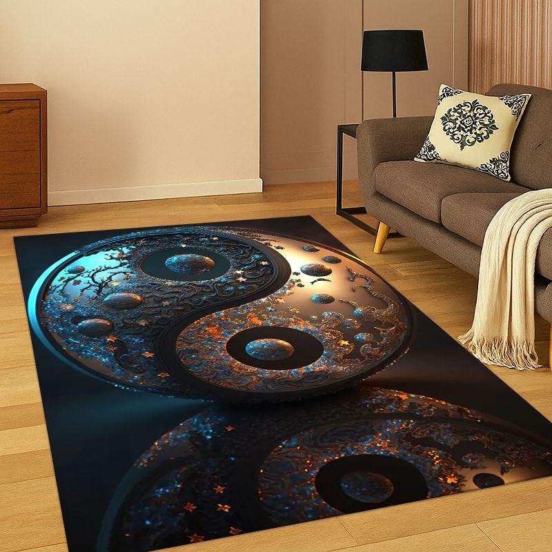 Yin Yang Symbol Chinese Tai Chi Carpet Rug for Bedroom Living Room Sofa Playroom Doormat Home Decor,Kid Game Area Rug Non-slip