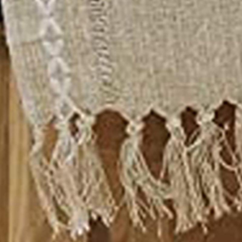 Runner de masă retro elegant din bumbac și in țesut manual, cu ciucuri pentru nuntă