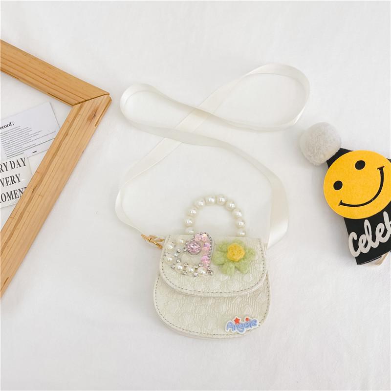 Adorable Mini Pearl Heart Flower Handbag For Kids Perfect For Daily Outfits