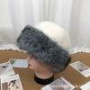 Double color plush hat Mongolian big brim autumn and winter thickened imitation mink fox hair men's and women's hats to keep warm adults