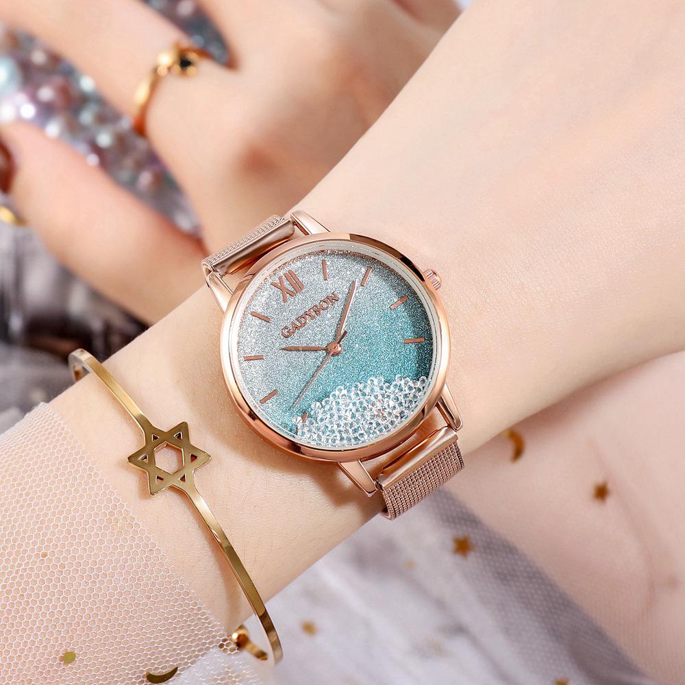 Women's Korean Style Glitter Quartz Mesh Band Watch