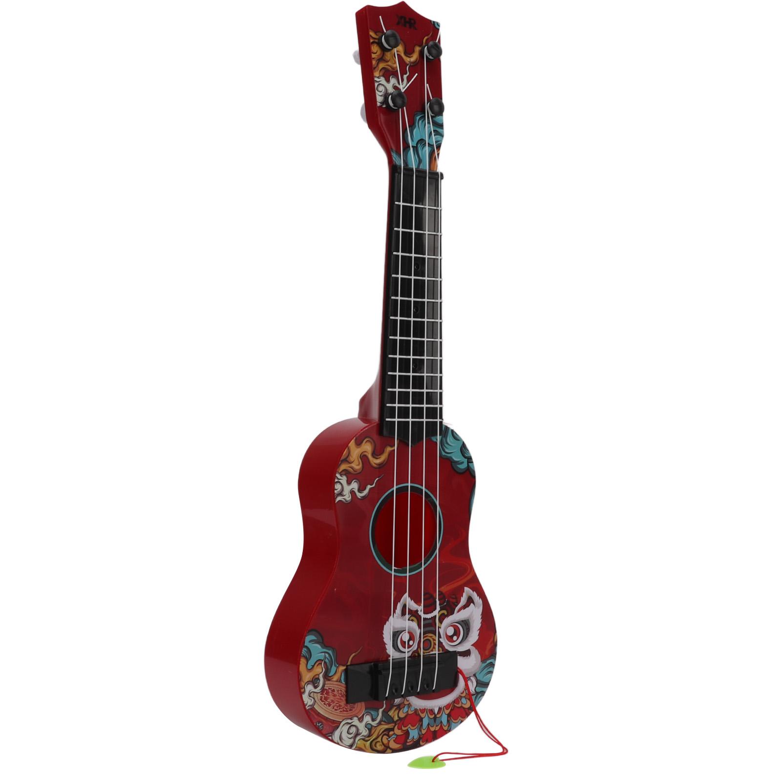 

Детская игрушка Укулеле Мини Пластиковая гитара Музыкальный инструмент для дошкольников ПодарокКрасный красный