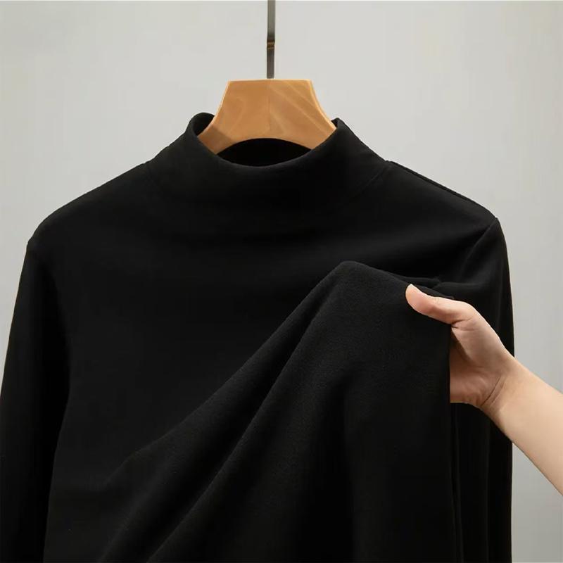 Herren Trendiges Schwarzes Langarmshirt mit Halbochkragen für Herbst und Winter