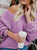 Autumn New Arrivals Loose Knit V-Neck Sweater Women's Clothing