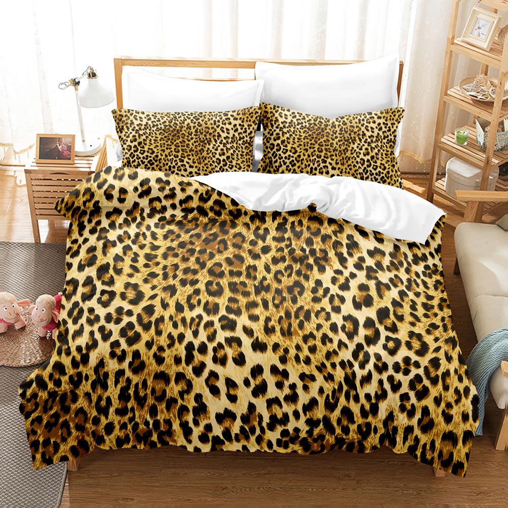 3D Digital Printing Leopard Print Series Three-Piece Set To Print Bedding Kit
