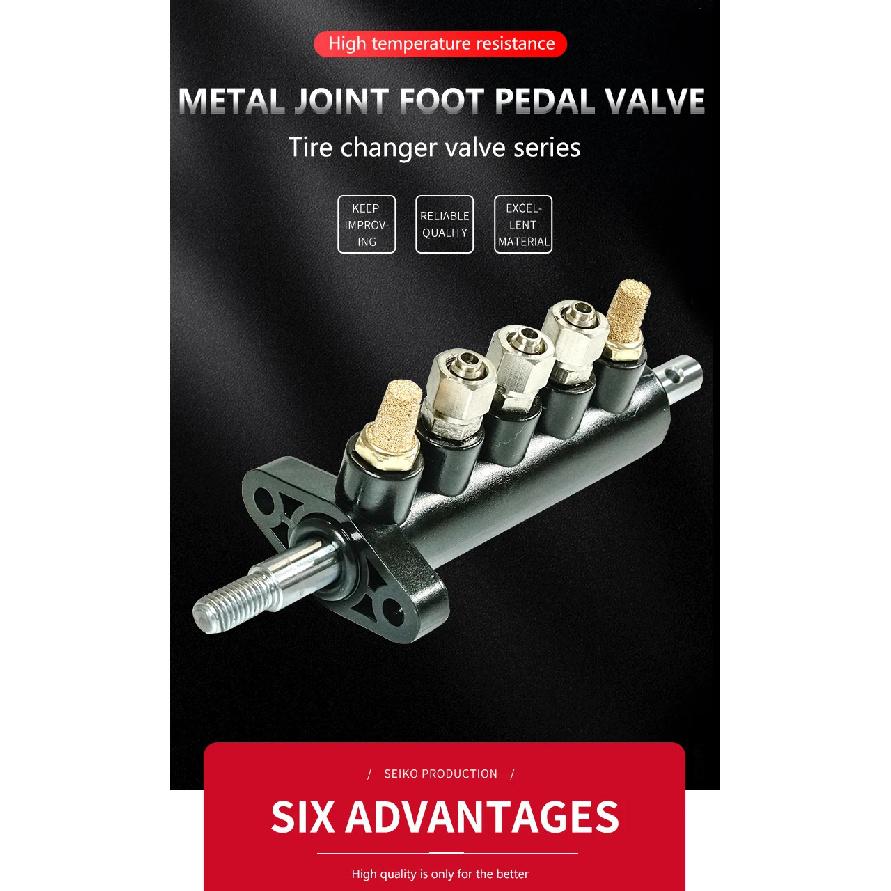 Tyre Changer Spare Parts Air Control Five Way Foot Pedal Valve for Tire Changer Machine Cylinder Controlling Valve Switch