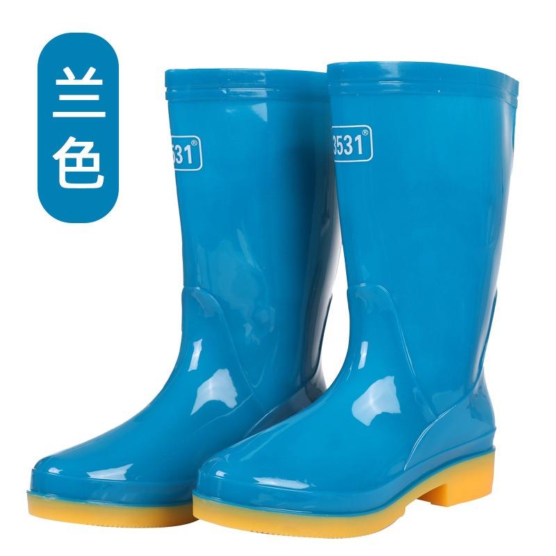 3 Medium Tube Rain Shoes Women's 11 Labor Insurance Medium-top Rain Boots Waterproof Shoes Low-top Non-slip and Wear-resistant High Tube